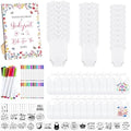 Panitay 100 Pcs White Baby Bodysuits Bibs Kit 25 Guests, Flower by Panitay