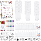 Panitay 100 Pcs White Baby Bodysuits Bibs Kit 25 Guests, Flower by Panitay