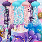 3 Pack Jellyfish Paper Lanterns, Ocean Mermaid Party Hanging Decorations - Image 4