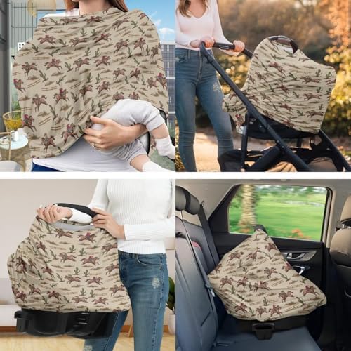 Cacti Western Cowboys Carseat Covers Unisex Breathable Breastfeeding Covers Nursing Pillow Cover Infant Newborn Nursery Bottle Pillowcase Soft Comfortable - Image 2