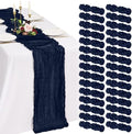 30 Pack Cheesecloth Table Runner 10FT Navy Blue Table Runner Boho Gauze Cheese Cloth Table Runners Long Rustic Sheer Table Decorations for Wedding Party Baby Bridal Shower Birthday Holiday Home by Showgeous