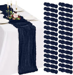 30 Pack Cheesecloth Table Runner 10FT Navy Blue Table Runner Boho Gauze Cheese Cloth Table Runners Long Rustic Sheer Table Decorations for Wedding Party Baby Bridal Shower Birthday Holiday Home by Showgeous