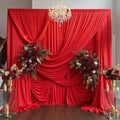 20ft×15ft Red Backdrop Curtain for Wedding Parties by PartyVillage