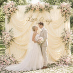 20ft x 10ft Beige Backdrop Curtains for Parties, 4 Panels 5ft x 10ft Wrinkle-Free Polyester Photo Backdrop Drapes for Wedding Birthday Baby Shower Graduation Photography Background - Image 4