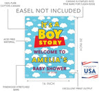Andaz Press Its A Boy Story Baby Shower Decorations, 16"x20" Personalized Welcome Baby Shower Sign Decor, Its A Boy Story Sign In Guest Book Alternative - Image 2
