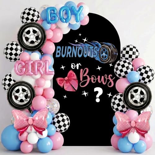 Moukeren Black Burnouts or Bows Girl Gender Reveal Decoration by Moukeren
