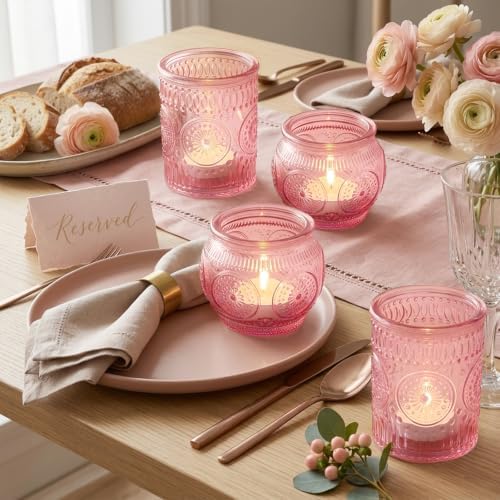 24PCS Pink Votive Candle Holders - Image 7