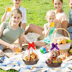 Yesland 16 Pcs Plastic Oval Basket for Gifts Empty, Small Bread Basket Food Storage Baskets with Clear Gift Bags and Colorful Pull Bows, 9 X 6 X 2.5 Inches Bin for Kitchen Restaurant Christmas - Image 6