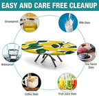 Joyful Lemon Print Oval Tablecloths Wipeable Spillproof Elastic for Event Wedding Banquet & Parties Fits for 52" x 70" Oval Table - Image 3