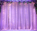 Lavender Tulle Photo Backdrop Curtain with Lights String for Parties Wedding Bridal Shower Sheer Lavender Curtain Backdrop for Birthday Party Baby Shower Photo Booth Photography 20ft x 10ft by Suppromo