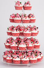 YestBuy Lager Cupcake Stand for 50 Cupcakes, 5 Tier Round Cupcake Tower，Acrylic Cupcake Holder with Base for Dessert Table Wedding Birthday Party- Clear, 16 Inch by YestBuy