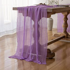 10Pcs Lilac Cheesecloth Table Runner 120 Inches for Party Home Decor - Image 2