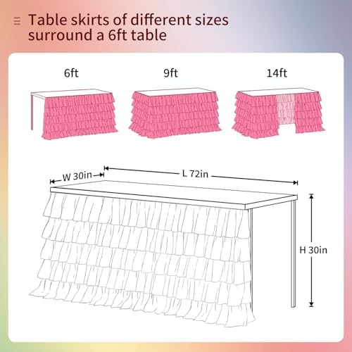 Orange Table Skirt Ruffle Fall Tablecloth for Rectangle Table 9ft Thanksgiving Christmas Birthday Party Baby Shower - Image 6