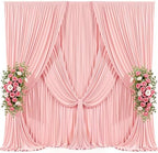 20x10ft Blush Pink Backdrop Curtains for Parties Baby Shower Photo Wrinkle Free Polyester Photoshoot Curtains Drapes Backdrop for Girls Birthday Party Gender Reveal Background 4 Panels 5x10FT by Suppromo