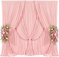 30x8ft Blush Pink Backdrop Curtains for Parties Baby Shower Photo Wrinkle Free Polyester Photoshoot Curtains Drapes Backdrop for Girls Birthday Party Gender Reveal Background 6 Panels 5x8FT by Suppromo