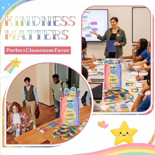 Resurhang 200 Pcs Kindness Week Gifts Favors, Color The World Items Kit - Image 5