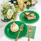 FLOWERCAT 60PCS Green Plates & St. Patrick's Day Plates - Heavy Duty Dark Green plates Disposable for Party&Event- Include 30PCS 10.25" Dinner Plates & 30PCS 7.5" Dessert Plates - Image 4