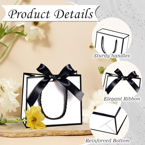 EQOREIIN 100 PCS Small Gift Bags with Handles, 5.5x 2.5x4.7 Inches Mini Bag - Image 4