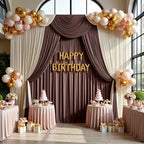 30ftx12ft Brown Backdrop Curtains for Parties, Wrinkle Free Polyester Brown Photo Backdrop Drapes 6 Panels 12 ft Long Back Drop Cloth for Wedding Birthday Photography Background Party - Image 5