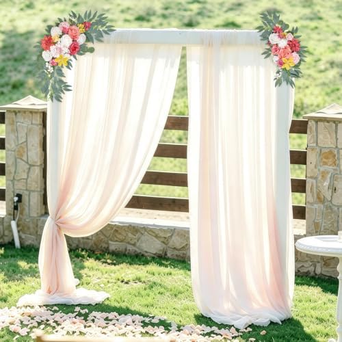 Finphoon Hot Pink Wedding Arch Flowers Set of 2 - Image 4