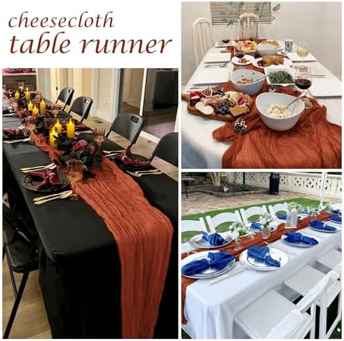 25 Pack Terracotta Cheesecloth Table Runner 17 x 108 Inch Gauze Table Runner Fabric Semi Sheer Cheese Cloth Table Runner Bulk for Rustic Romantic Wedding Baby Shower Table Decoration - Image 7