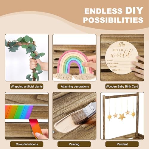 Wooden Baby Shower Crate Closet, Baby Basket with Handle, Personalized Baby Gifts Basket, Storage Basket, Newborn Boy Girl Welcome Gift for New Mom Parents - Image 6