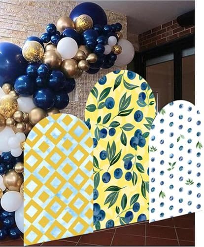 Blueberry Arch Backdrop Cover for Birthday Baby Shower Wedding Party Decoration,Elastic Fabric Background (Width=35"(90cm),Height=78"(200cm),GUS-Arch-GX-900) - Image 3