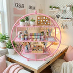 Pink 3 Tier Metal Cupcake Stand Tiered Dessert Display Serving Tray - Image 5