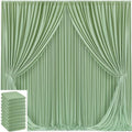 50x10ft Sage Green Backdrop Curtain for Wedding Parties Wrinkle Free Fabric Sage Green Drapes Backdrop Decoration for Baby Shower Birthday Photography Decoration 10 Panels, 5ft x 10ft by Gogoparti