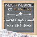Grey Changeable Felt Letter Board, 10x10 Inch, 725 Pre-Cut & Sorted Letters, First Day of School, Classroom Decor, Message Sign by Obliviscar