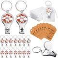 50 Sets Bottle Openers Baby Shower Return Favors for Guest Nail Clipper Bottle Opener Decorations with Thank You Tags Organza Bags for Baby Shower Gender Revel Party Souvenirs(Strawberry) by Lanties