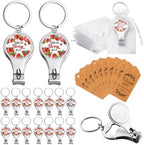 50 Sets Bottle Openers Baby Shower Return Favors for Guest Nail Clipper Bottle Opener Decorations with Thank You Tags Organza Bags for Baby Shower Gender Revel Party Souvenirs(Strawberry) by Lanties