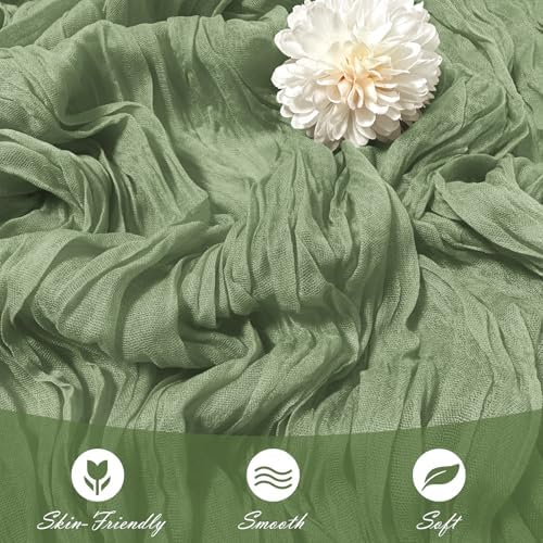30 Pack Sage Green Cheesecloth Table Runner 17 x 108 inch Cheese Cloth Table Runners 9ft Green Table Runner Rustic Romantic Sheer Gauze Runner for Wedding Party Baby Shower Table Decoration - Image 5