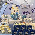 TKSBAG 100 Pack Small Thank You Gift Bags with Handles, 5.5''x 2.3''x4.7'' Mini Navy Blue Gift Bags Bulk for Baby Shower, Birthday, Wedding, Party Favors, Back to School, Summer Party, Mother's Day - Image 7