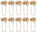 10PCS Wedding Flower Stand, Vases Rack for Birthday Party Decoration Garden Tall Flower Frame Holder for Table Centerpiece Balloon Decor Road Leads Christmas Gift-Gold by LIYUANJUN