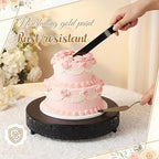 Wenqik 14 Inch Black Cake Stand Set Metal Round Cake Dessert Stand, Wedding - Image 4