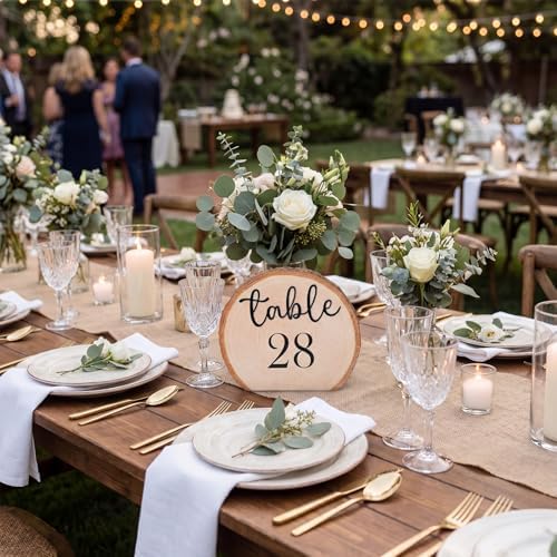 Novabright 30 Pcs 1 to 30 Numbers Rustic Wood Table Numbers Set Wedding Table Number for Wedding Centerpieces Banquet Seating Rustic Party Anniversary Event Decoration - Image 4