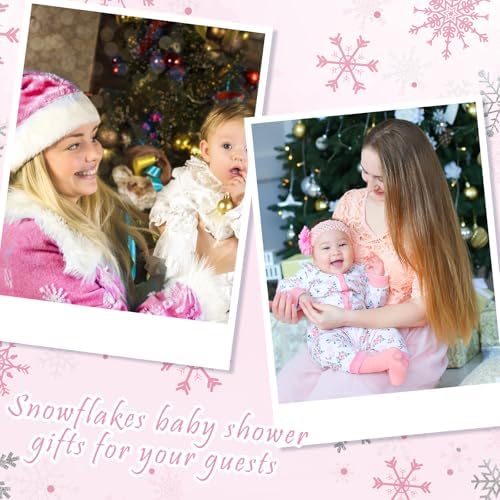 145 Pieces Little Snowflake Baby Shower Favors for Guest Pink Girl Ballpoint Pens and Keychains Gifts Bulk Winter Retractable Baby Shower Pens Gender Reveal Thank You Cards Souvenirs Prizes - Image 7