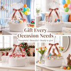 6 Pack Small Woven Gift Baskets Empty to Fill, Cute Gift Basket - Image 3