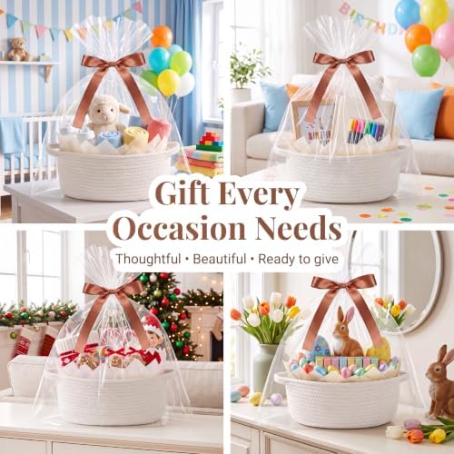 6 Pack Small Woven Gift Baskets Empty to Fill, Cute Gift Basket - Image 3