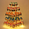 YestBuy 5 Tier Cupcake Stand for 60 Cupcakes with Yellow Lights by YestBuy