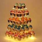 YestBuy 5 Tier Cupcake Stand for 60 Cupcakes with Yellow Lights by YestBuy