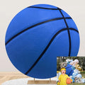 Blue Basketball Round Backdrop Cover Basketball Match Sports Theme Round Arch Backdrop Cover for Men Fans Kids Boys Baby Shower Birthday Party Decorations Photography Background 6ft by OERJU