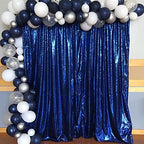 Poise3EHome 4Pcs 2Ft x 8Ft Blue Sequin Backdrop Curtains, Glitter Photography Backdrop, Sequence Xmas Thanksgiving Backdrop (Navy Blue, 4 pcs-2ftx8ft) - Image 7