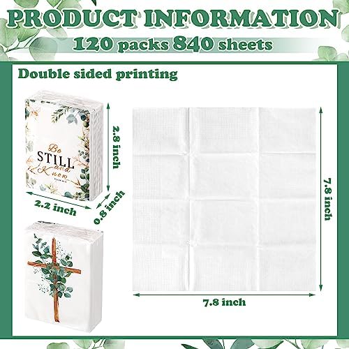 Seajan 120 Pack Mini Christian Bible Verse Travel Tissues, Fresh Style - Image 2