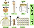 Adabocute Mini Honey Jars - Honey Pot With Honey Dippers, 60 Pack 1.5oz - Image 2