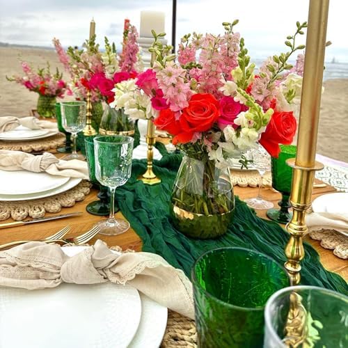 12 Pack Emerald Green Cheesecloth Table Runner 10Ft 23 x 120 Inch - Image 7