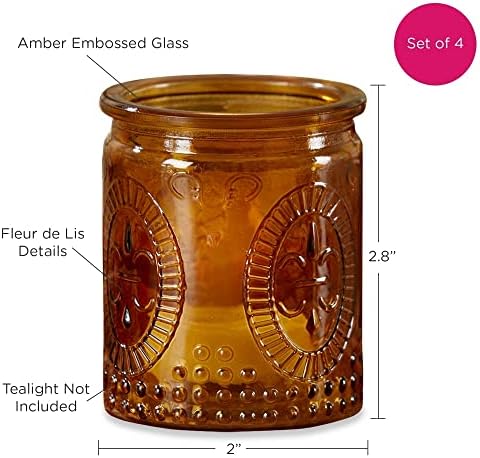 Amber Tea Light Holder - 20pcs - Vintage Glass Tealight Candle Holders by Kate Aspen, Home Décor Table Decoration Favors Gifts for Wedding, Bachelorette, Bridal Shower & Baby Shower Party - Image 6