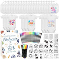 Bibs Bodysuits Baby Shower Game Sign Set Newborn Onesies Feeder Gift Fabric Marker Stencils Kit by Aisharery