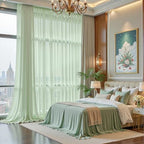 30ft×10ft Wrinkle Free Sage Green Backdrop Curtain Drapes, 6 Panels 5ftx10ft Sheer Tulle Chiffon Backdrop Panels Curtains for Wedding Baby Shower Birthday Party Stage Photo Home Decorations - Image 7